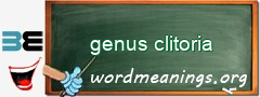 WordMeaning blackboard for genus clitoria